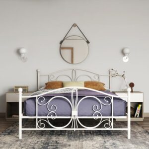 Bamburgh Metal King Size Bed In White