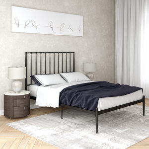 Galdesa Modern Metal Double Bed In Black