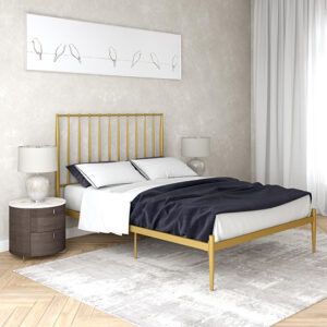 Galdesa Modern Metal King Size Bed In Gold