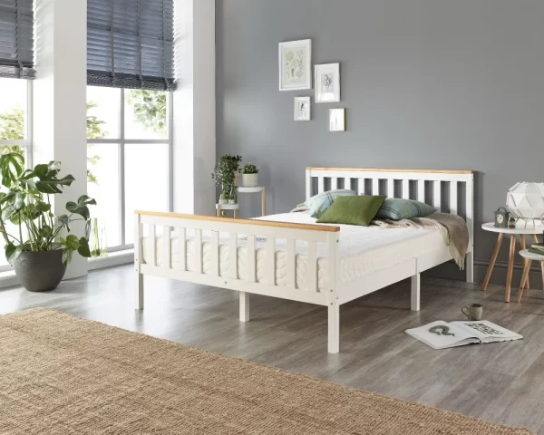 Pacific Solid Wood White Bed Frame - Single to Super King Sizes