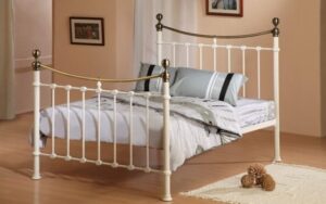 Time Living Elizabeth Metal Bed Frame, Double, Ivory