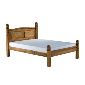 Corina Wooden Low End Double Bed In Waxed Pine