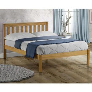 Danvers Wooden Low End Double Bed In Antique Pine