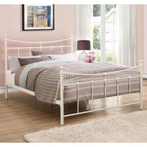 Emilia Metal Double Bed In Cream