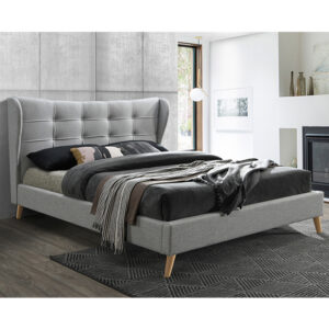 Harpers Fabric King Size Bed In Dove Grey