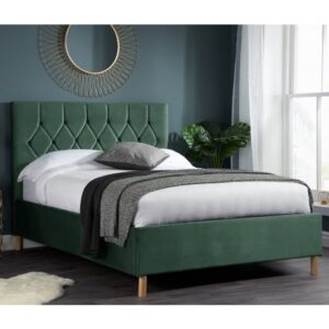 Laxly Fabric Double Bed In Green