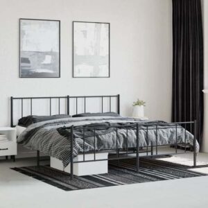 Devlin Metal Super King Size Bed In Black