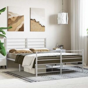 Eldon Metal King Size Bed In White