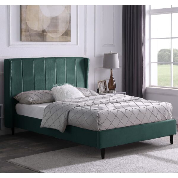 Ashburton Velvet Double Bed In Green