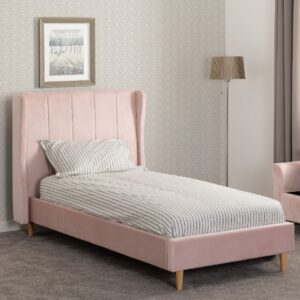 Ashburton Velvet Single Bed In Pink