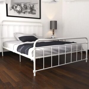 Wallach Metal Double Bed In White