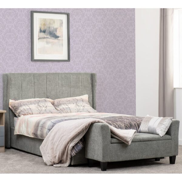 Ashburton Fabric Storage Ottoman King Size Bed In Dark Grey