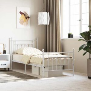 Attica Metal Single Bed In White