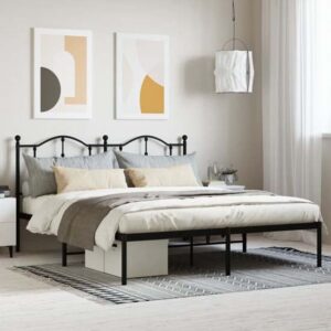 Bolivia Metal Super King Size Bed With Headboard In Black