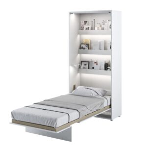 Cadillac Vertical Wall High Gloss Single Bed In White