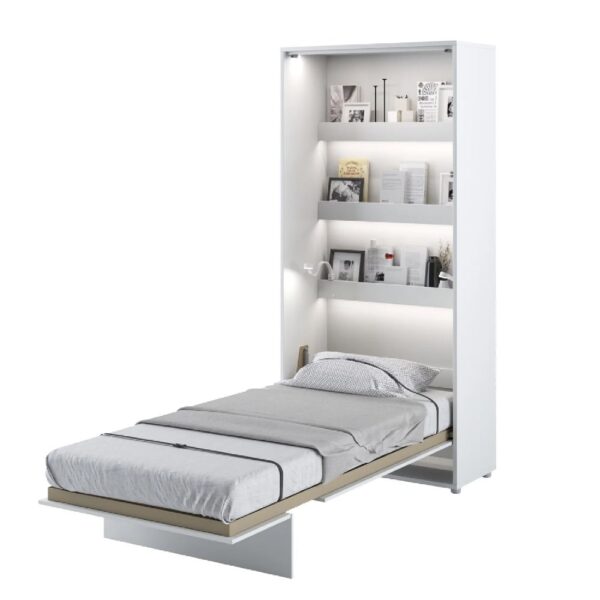 Cadillac Vertical Wall High Gloss Single Bed In White