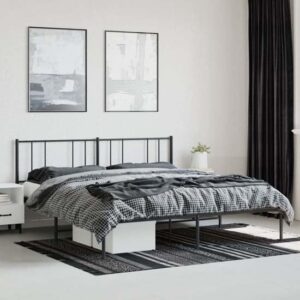 Devlin Metal Super King Size Bed With Headboard In Black