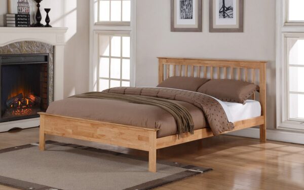 Flintshire Pentre Hardwood Oak Finish Bed Frame, Superking