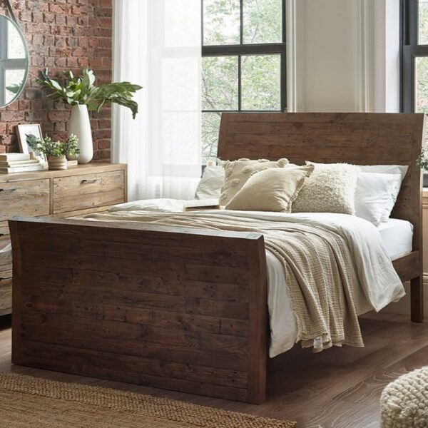 Homer Wooden King Size Bed In Brown