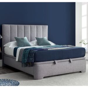 Milton Marbella Fabric Ottoman King Size Bed In Grey