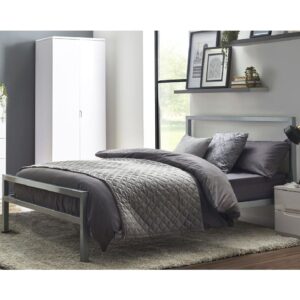 Sarnia Metal King Size Bed In Silver