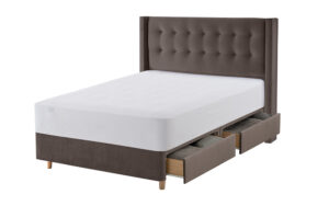 Silentnight Bloomsbury Charcoal Velvet Bed Frame, King Size, 2 Drawers