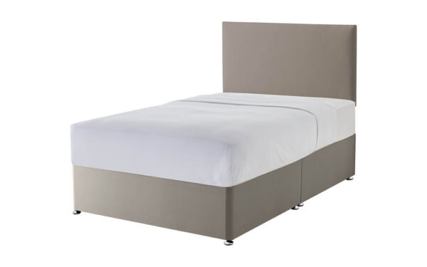 Silentnight Sandstone Divan Bed, Double, Full Ottoman Storage, Matching Palermo Headboard